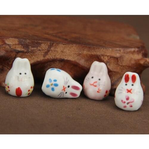 5pcs/lot Cute Rabbit Porcelain Beads 18x23mm Bunny Ceramic Charm Beads Accessories DIY Jewelry Making Pendants Materials