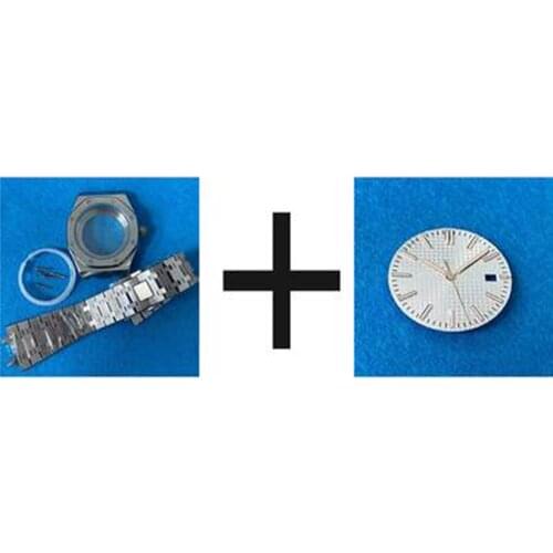Elegant 41mm Watch Case + Strap + Dial Sapphire Glass Spare Parts for NH35 Movement