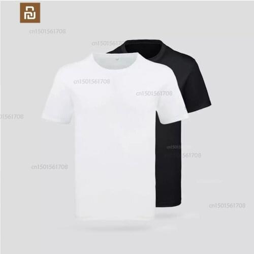 2 color xiaomi machine washable non-deformation antibacterial webbing ice sports T-shirt summer mens short sleeves