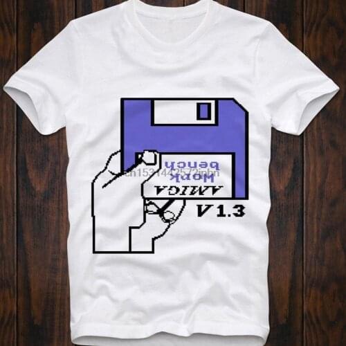 T Shirt Workbench Disk Floppy Commodore C64 Amiga Gaming Gamer Nerd hacker Retro Vintage