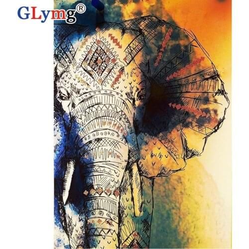 Diy Handicrafts Diamond Painting Full Drill Cross Stitch Square Indian Elephant Diamond Embroidery Rhinestones Animal Picture
