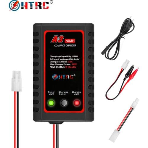 HTRC A3 20W Compact Charger with Tamiya Plug RC Charger for RC Car Boat 2-8s NiMH Nicd Battery Charger