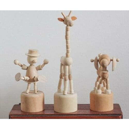 Hot New Nordic Solid Wood Small Ornaments Office Home Decoration Desktop Decor Handmade Crafts Sculpture Modern Art Vintage Gift