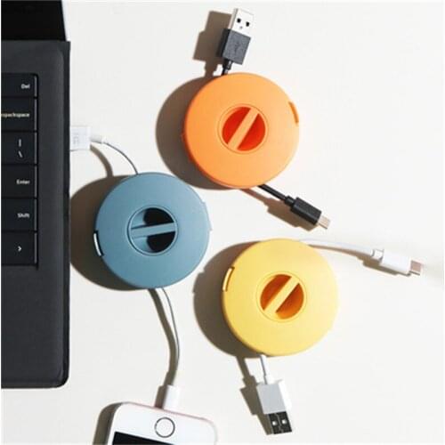 Mini Round Wire Cable Clips Organizer Desktop & Workstation Clips Cord Management Holder USB Charging Data Line Cable Winder