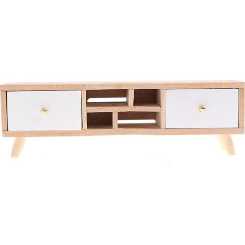 1:12 Dollhouse Miniature Furniture Wooden TV Cabinet Dolls House Accessories