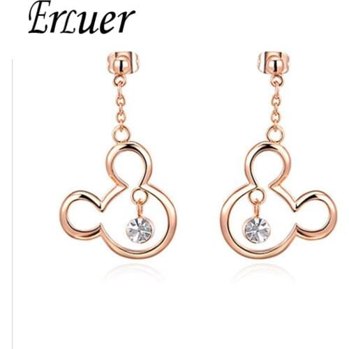 Fashion austrian rhinestone Girl Cute Women Wedding Child Crystal Jewelrys Mickey party popular Christmas gift Pendants earrings