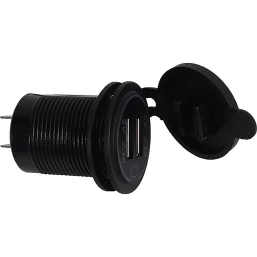 NEW-5V 2.1A 12-24V Dual Usb Car Charger Universal Power Adapter Socket With Led Press Sensor Switch