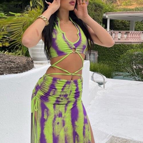 Nibber Women Summer Sexy Hollow Out Bandage Halter Long Dress 2021 New Fashion Beach Vacation Party Club Y2K Dresses Streetwear