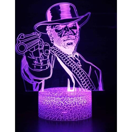 Wild Escort Series 3D Night Light LED Remote Control Colorful Touch Abstract Artist Graphics Cartoon Atmosphere Lamp For USB Rgb