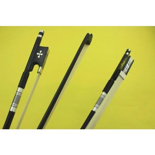 New PRO black Carbon fiber violin bow 4/4 Ebony Frog Inlaid Cross