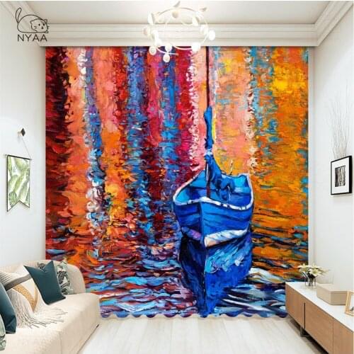 Ocean Curtains 3D Style Pirate Ship Sea Historic Vessel Cloudy Sky Voyage Exploration Theme Living Room Bedroom Micro Shading