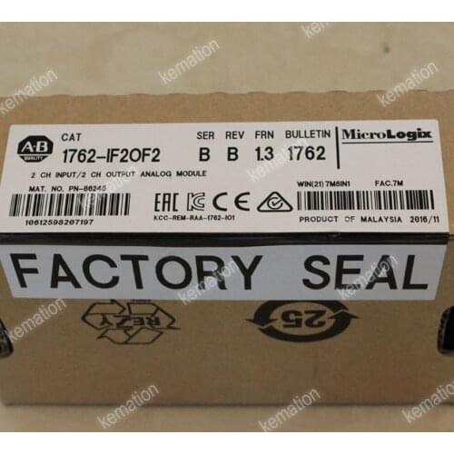 Original 1762-IF2OF2 1762IF2OF2 AB Micrologix Analog I/O Module 2IN/2OUT 4-20MA 0-10V 24VDC 1762 IF2OF2