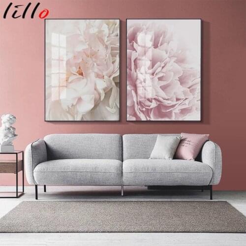 Nordic Canvas Painting Decor Elegant Peony Flower Phrase Poster And Wall Art Print For Living Room Home Decor