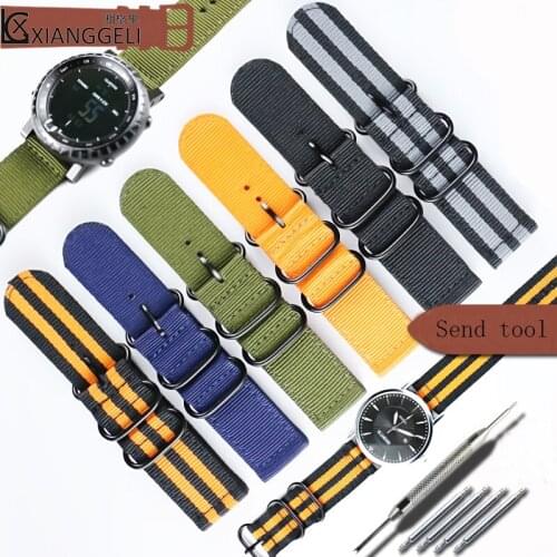 Watch accessories for NATO thick nylon sports watch strap with 18mm20mm22mm24mm latest mens and women multi-color canvas strap