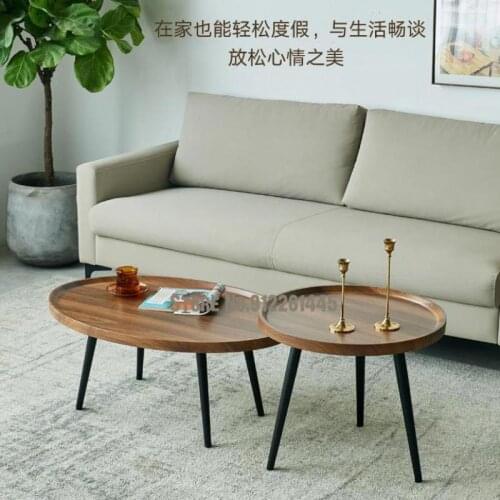 Light Luxury Nordic Small Family Living Room Tea Table Simple Modern Household Round Tea Table Hotel Creative Sofa Side Table