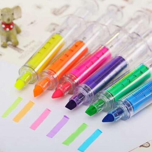 School supplies 1 pcs Syringe highlighter watercolor pen color marker watercolor pen creative modeling stationery learning