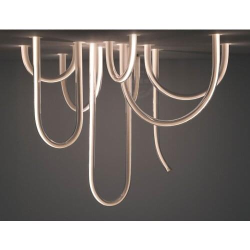 Modern Creative LED Chandelier Ceiling U-shaped Dining Living Room Art Hanging Lights Designer Bar Nordic Luxury Bedroom Fixture