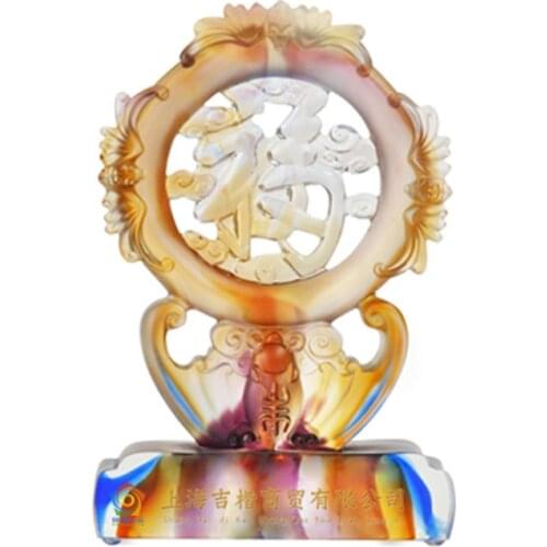 Glass crafts ornaments first blessing home accessories living room furnishings ornaments housewarming gifts birthday gift