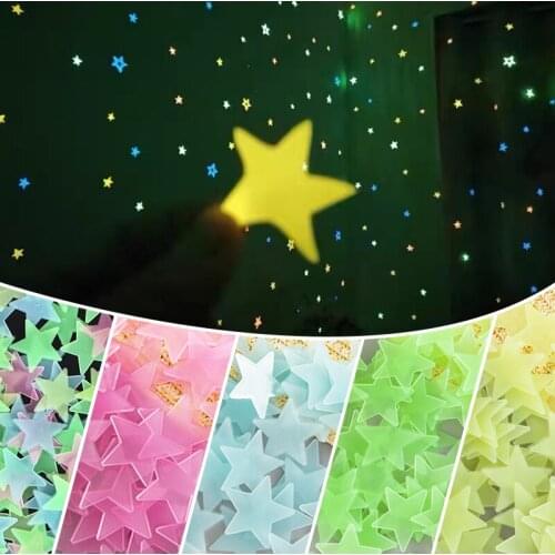 Stars Luminous Paste Decor For Childrens Room Luminous Wall Stickers Glow In The Dark Decorative Three-Dimensional