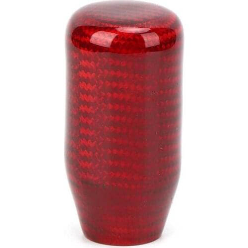 Universal Car Gear Shift Knob Head Aluminum Carbon Fiber Auto Modification Red Short Type Car accessories