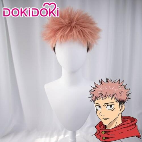 PRE-SALE Dokidoki Anime Cosplay Jujutsu Kaisen Cosplay Yuji Itadori Wig Jujutsu Kaisen Yuji Itadori Costume Wig