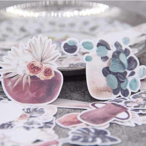 30pcs Waterproof Watercolor House Plant Rural DIY Scrapbooking Laptop Computer Sticker for Vacuum Flask Water Bottle Decals