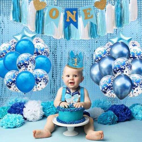 1st Birthday Boy Girl Birthday Balloons Decor 1 First Birthday Party Decoration Kids One Year Baby Shower Decor Boy Babyshower