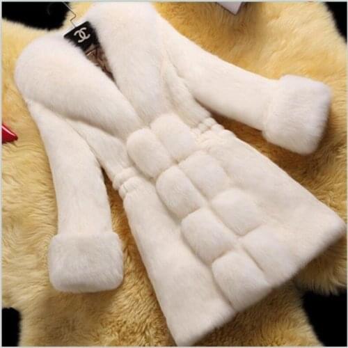 Plus Size Fur Coat Winter Women New 2021 Big Fur Collar Winter Fur Jacket Women Long Slim Thick Warm Pakras Female Coats Black