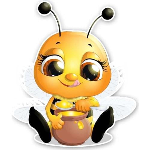1 PCS Bees That Eat Honey PVC Decal Car Sticker 13.7CM*15.9CM