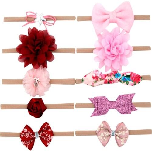 Yundfly 10Pack Kids Infant Baby Girls Headwear Cute Bow Knot Flower Hairband Toddler Girl Hair Accessories Set Cute Gift Set