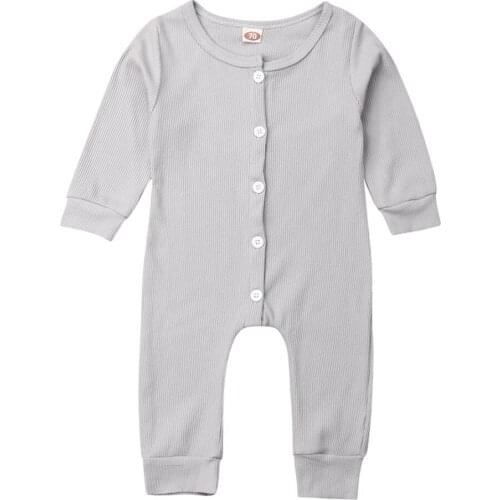 2019 Autumn Toddler Baby Kid Girl Boy Long Sleeve Solid Romper Jumpsuit Outfit Clothes Size 0-24M Baby Clothes