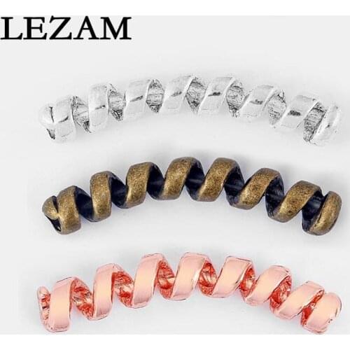 3pcs Jewelry Accessories Spiral Swirl Kolken Tourbillonner Twisty Screwy Slider Spacer For 3mm Round Leather Jewelry Findings