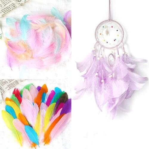50 PCS 5-15CM Handmade colored feathers Wedding Dress Child making DIY Jewelry Decoration decorative Accessories Feathers