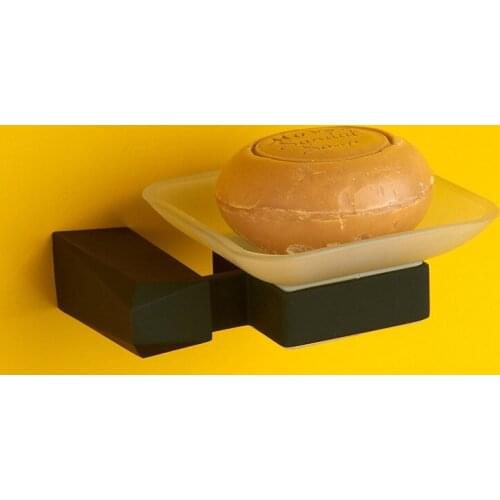 Vidric Bathroom Accessories Black/Chrome Soap Dishes Matte Plate Soap Holder, Wall Mounted Diamond Soap Case Shelf black