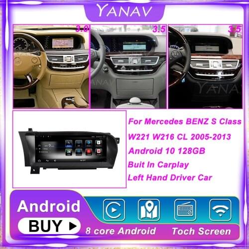 For Mercedes BENZ S Class W221 W216 CL 2005-2013 4G LTE Android 10 128G Car Dvd Autoradio Multimedia Player GPS Navigation Video