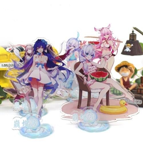 Game Honkai Impact 3rd Key Chain Acrylic Figure Model Keychains Fashion Desk Decorated Stand Sign Keyring Gift For Woman Man