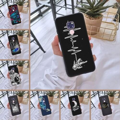 Astronaut Space Star Skull Black Back Cover For Huawei Mate 7 8 9 10 20 Lite Phone Case Silicone For Huawei Mate 9 10 20 Pro