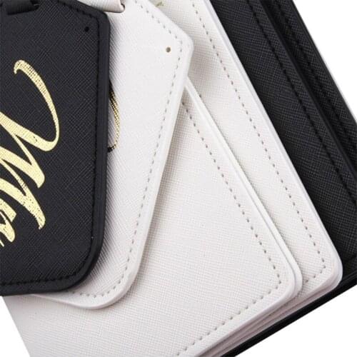 D0LF 4pcs Mr Mrs Passport Cover with Luggage Tags Holder Case Organizer ID Card Travel Protector Organizer