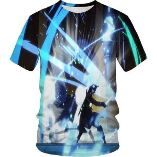 Fashion top handsome short sleeve 3d printing anime male character pattern comfortable T-shirt Harajuku round neck T-shirt