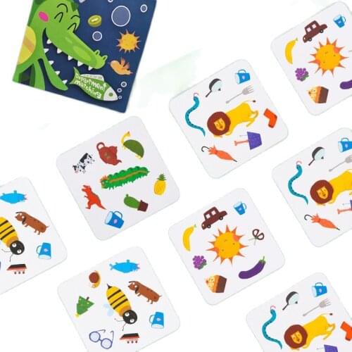 2Types 55pcs Animal Memory Matching Pairing Spot it Card Puzzle Parent-child Interactive Party Board Game Toys For Children