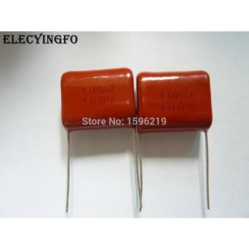 5pcs CBB capacitor 106 100V 106J 10uF P22 CL21 Metallized Polypropylene Film Capacitor