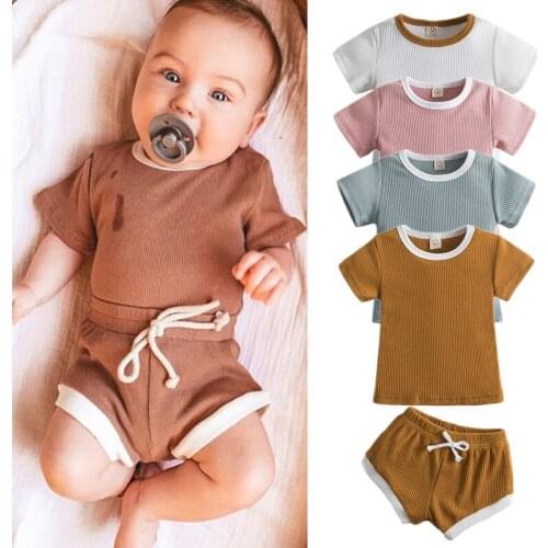 Summer Baby Clothing Baby Girl Clothes Short Sleeve Boys Tops T-shirt+Shorts Pants Soft Cotton 0-3T Kids Outfits Baby Pajamas