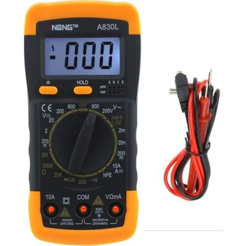 1PCS A830L LCD Digital Multimeter AC Voltage Diode Freguency Multitester Current Tester Luminous Display with Buzzer Function
