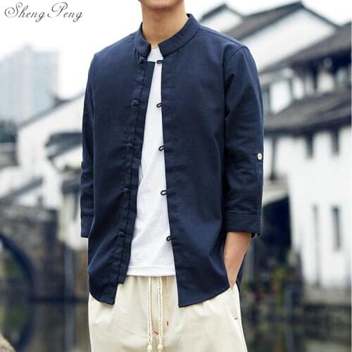 Traditional chinese clothing oriental men clothing tangsuit chinese traditional shirt traditional chinese clothing for men Q036