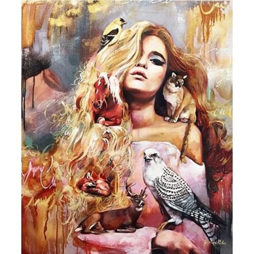 Diy Paintings By Numbers Paint By Numbers Hand Painted Painting Figure Art For Home Decor For Living Room 40x50CM Retro Lady