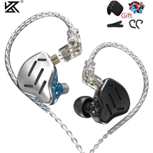 KZ ZAX 7BA+1DD Headset 16 Units HIFI Bass In Ear Monitor Hybrid Technology Earphone Noise Cancelling Earbuds Sport Earphones S1