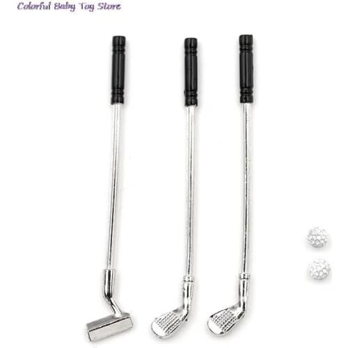 New 5pcs/set 3pcs Doll House Miniature Golf Sticks With 2pcs Ball Doll Accessory Kids Toy Doll House Miniature Accessories