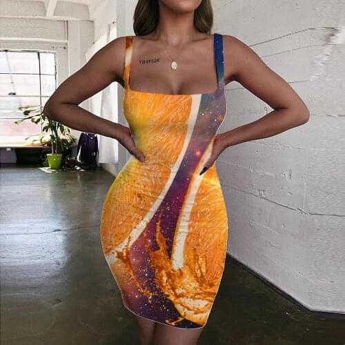 Giyu Brand Novelty Dresses Women Fruit 3d Print Galaxy Vestido Sexy Creativity Sundress Womens Clothing Plus Size Short Beach