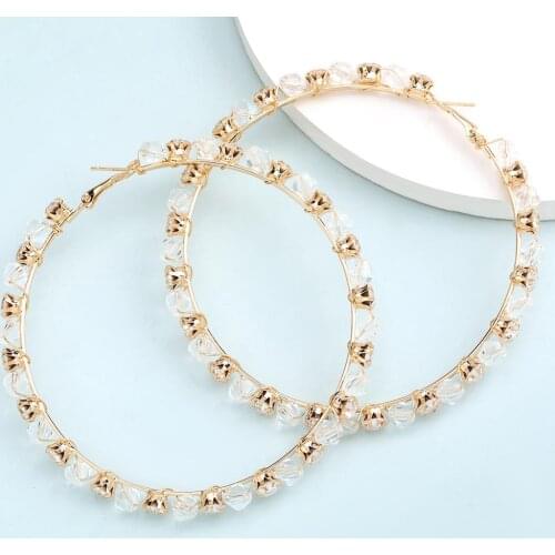 New Girl Empty Manual Earrings for women hoop Round Star Heart Rhinestone Bohemia Copper Vintage Korean Set Simple Fashion Charm