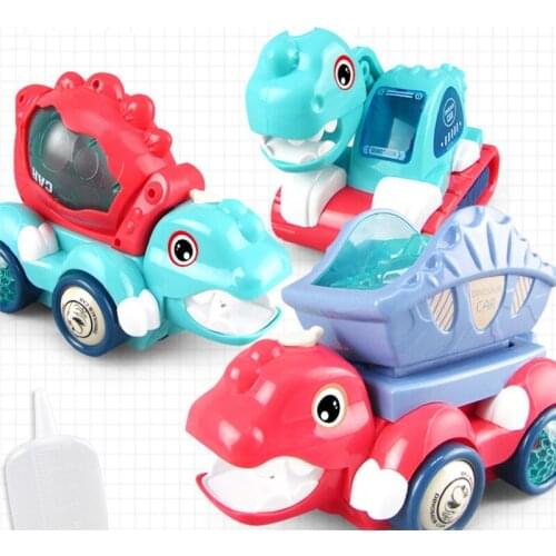 Spray Dinosaur Truck Electric Dino Car Engineering Vehicle Music LED Colorful Light Kids Toys Boys Children Birthday Gifts